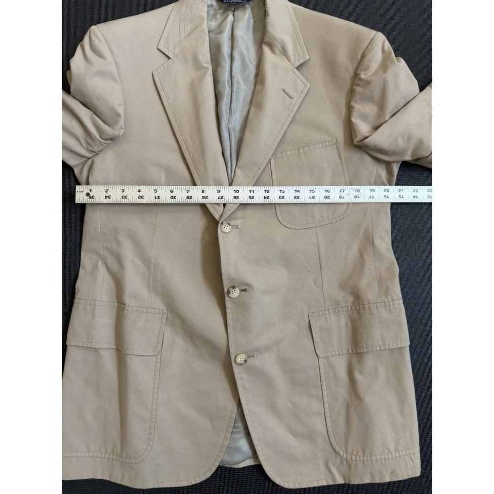 Vintage Rare Polo Ralph Lauren Blazer Cotton Beige Made In USA Men's
